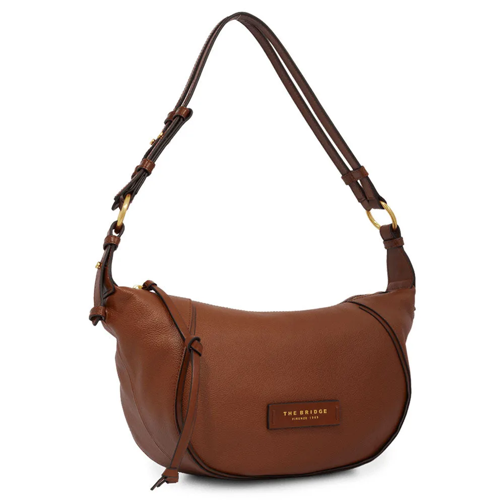 Hobo Bag Small Donna THE BRIDGE linea Domitilla in Pelle Marrone