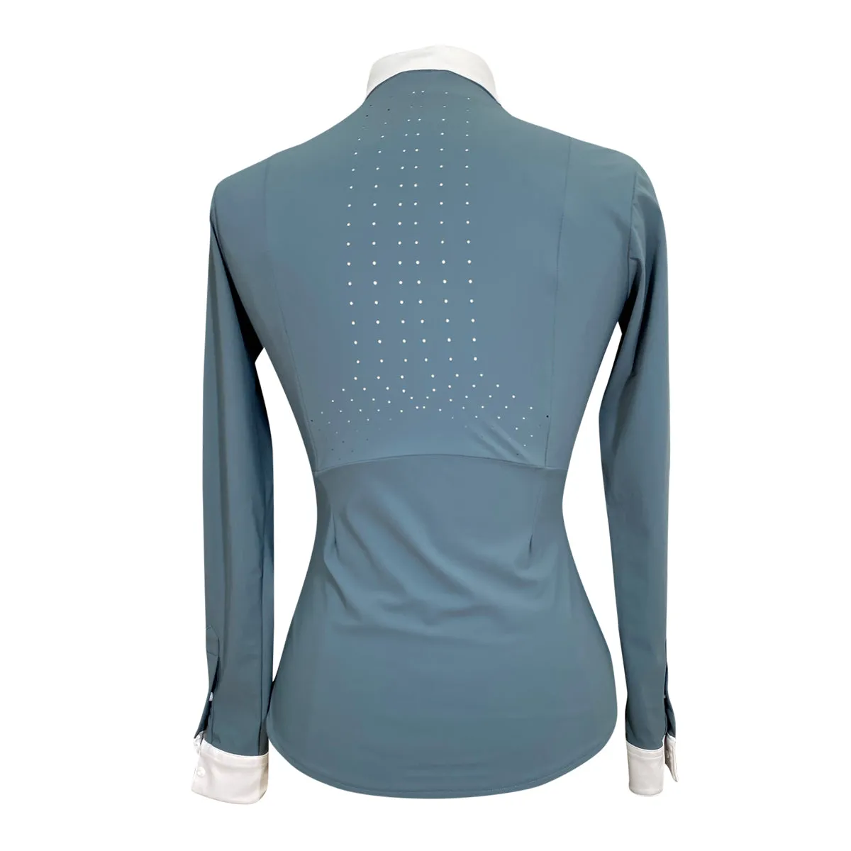 Horse Pilot 'Monica' Long Sleeve Show Shirt in Slate Blue - Women's Small