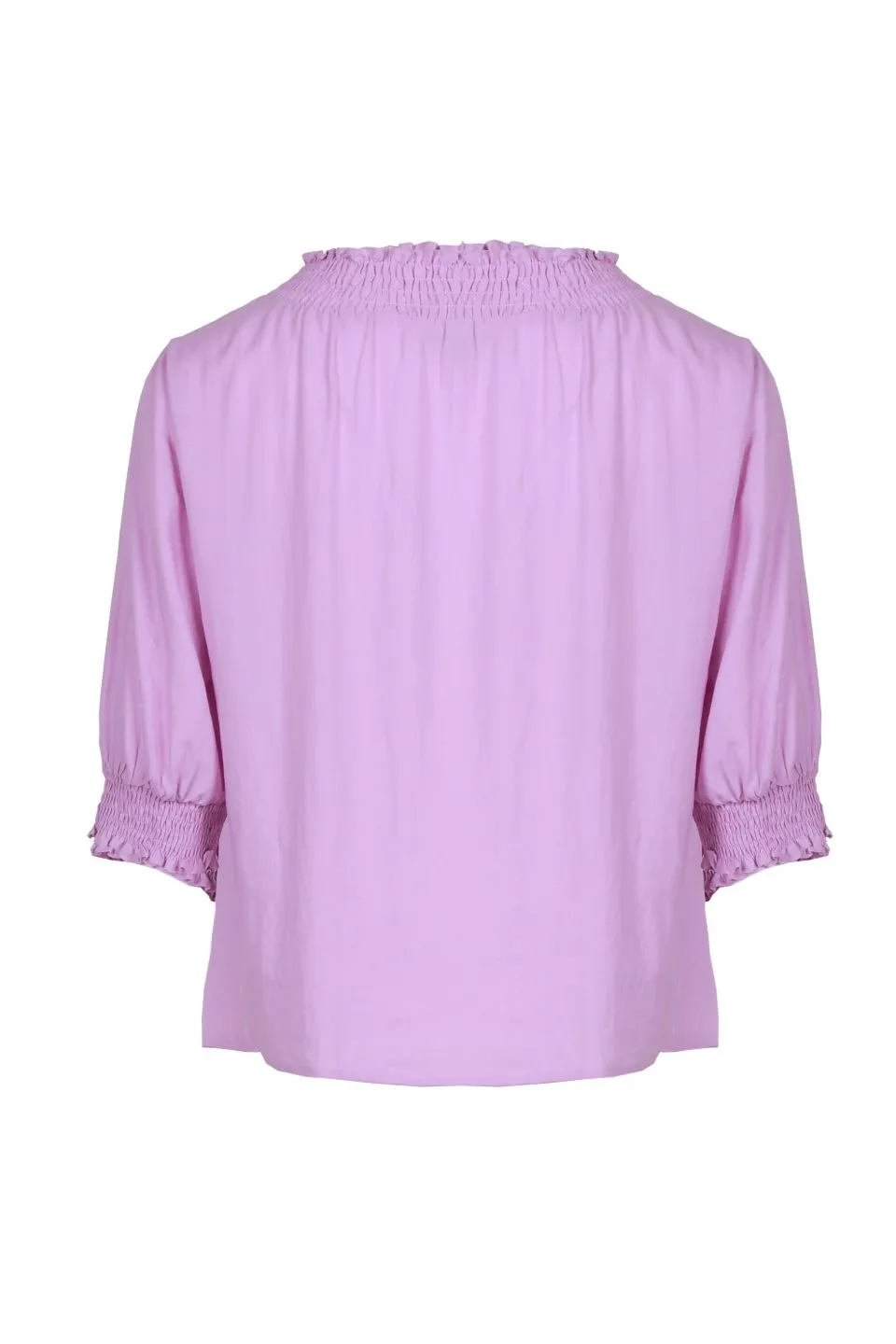 Influential Lavender Soft Linen Blend SS High Neck Top