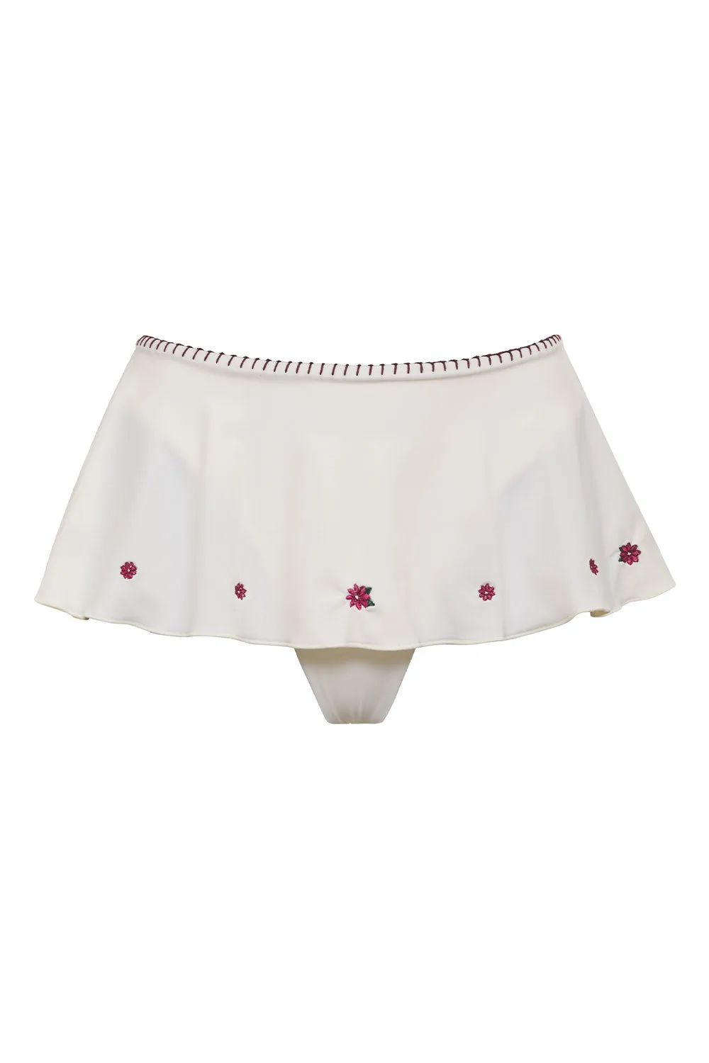 Izabella Embroidered Swim Skirt Bikini Bottom - Sea Fairy