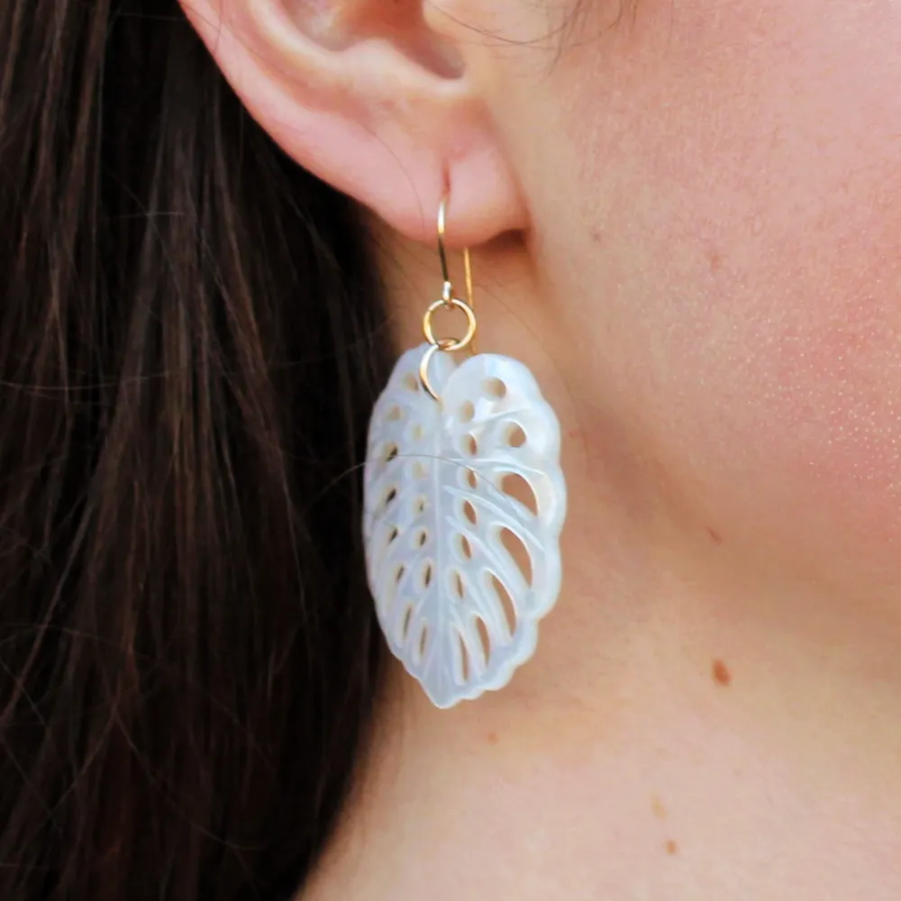 Kaliko Pearl Monstera Earrings