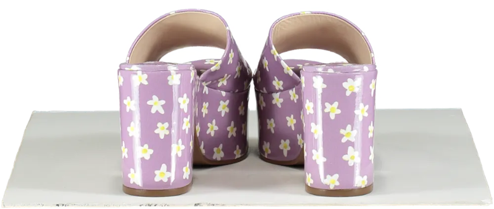 Larroude Purple Miso Floral Patent Mule UK 6 EU 39 👠