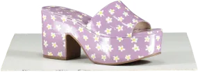 Larroude Purple Miso Floral Patent Mule UK 6 EU 39 👠