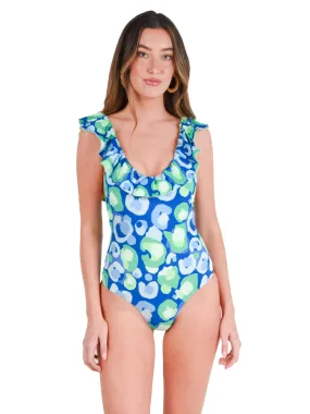 Lola One-Piece - Sea Glass Spot Cheetah/Deco Palm