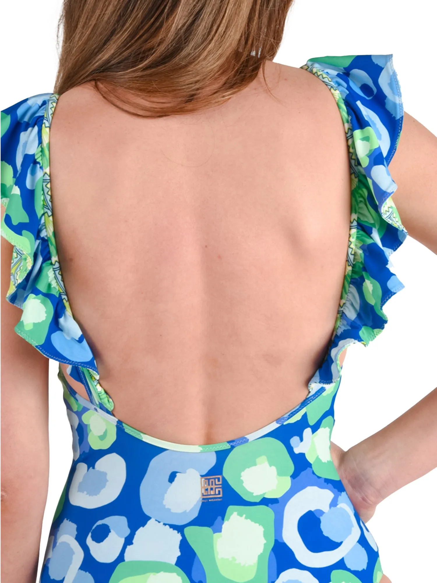 Lola One-Piece - Sea Glass Spot Cheetah/Deco Palm