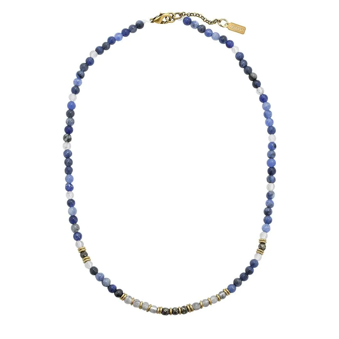 Long- Intuition and Strength Sodalite and Quartz Crystal Gemstone Necklace *Final Sale*