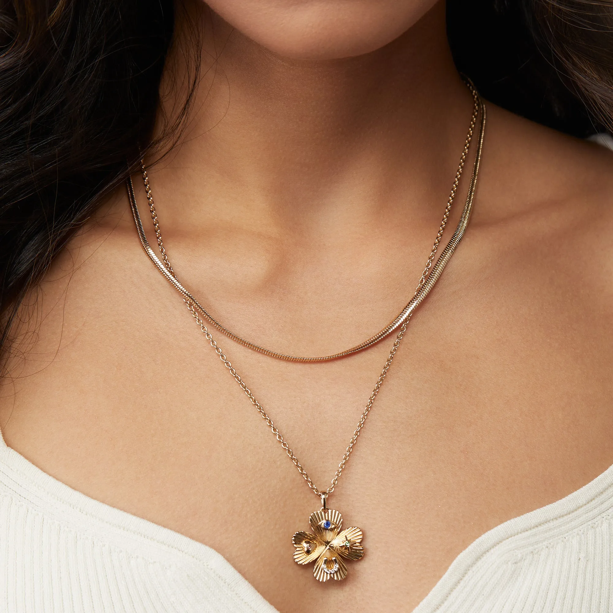 Lucky Four Leaf Clover Adjustable Necklace