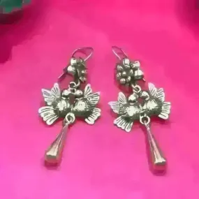 Mexican Mazahua silver earrings, handmade