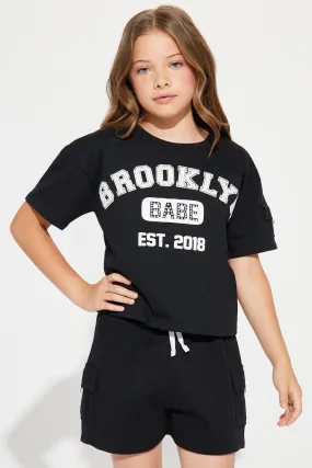 Mini Brooklyn Bebe Fleece Short Set - Black