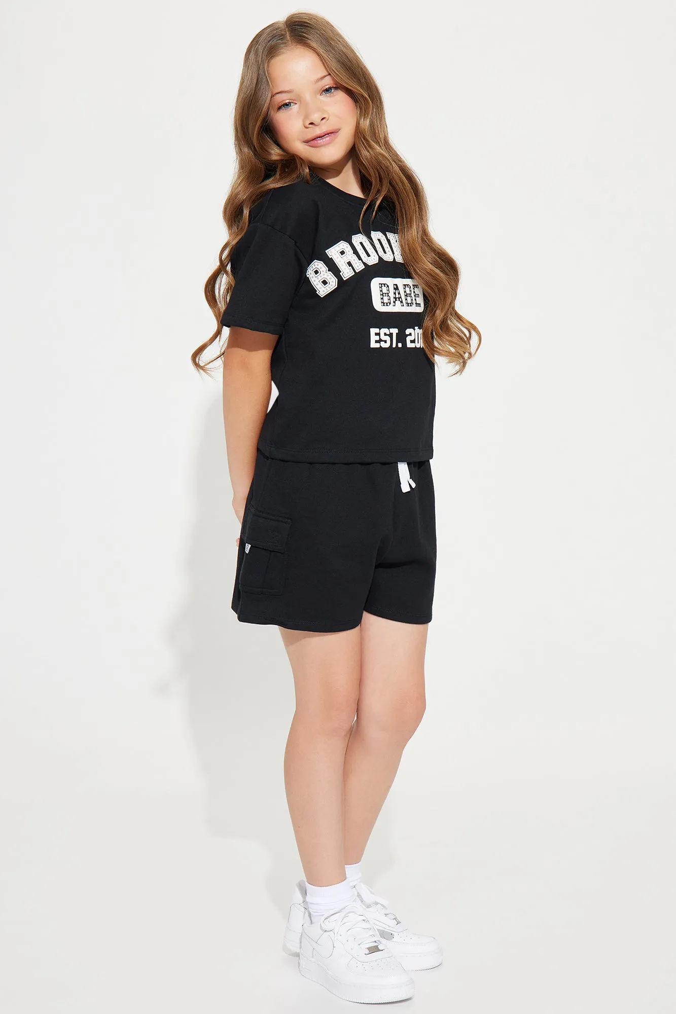 Mini Brooklyn Bebe Fleece Short Set - Black