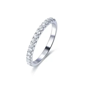 Mini Round Cut Cubic Zirconia Diamond Highs And Lows Ring