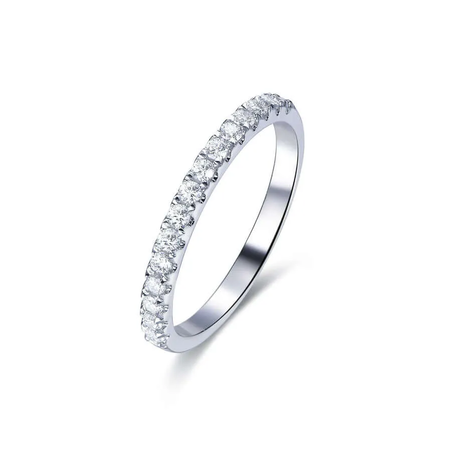 Mini Round Cut Cubic Zirconia Diamond Highs And Lows Ring