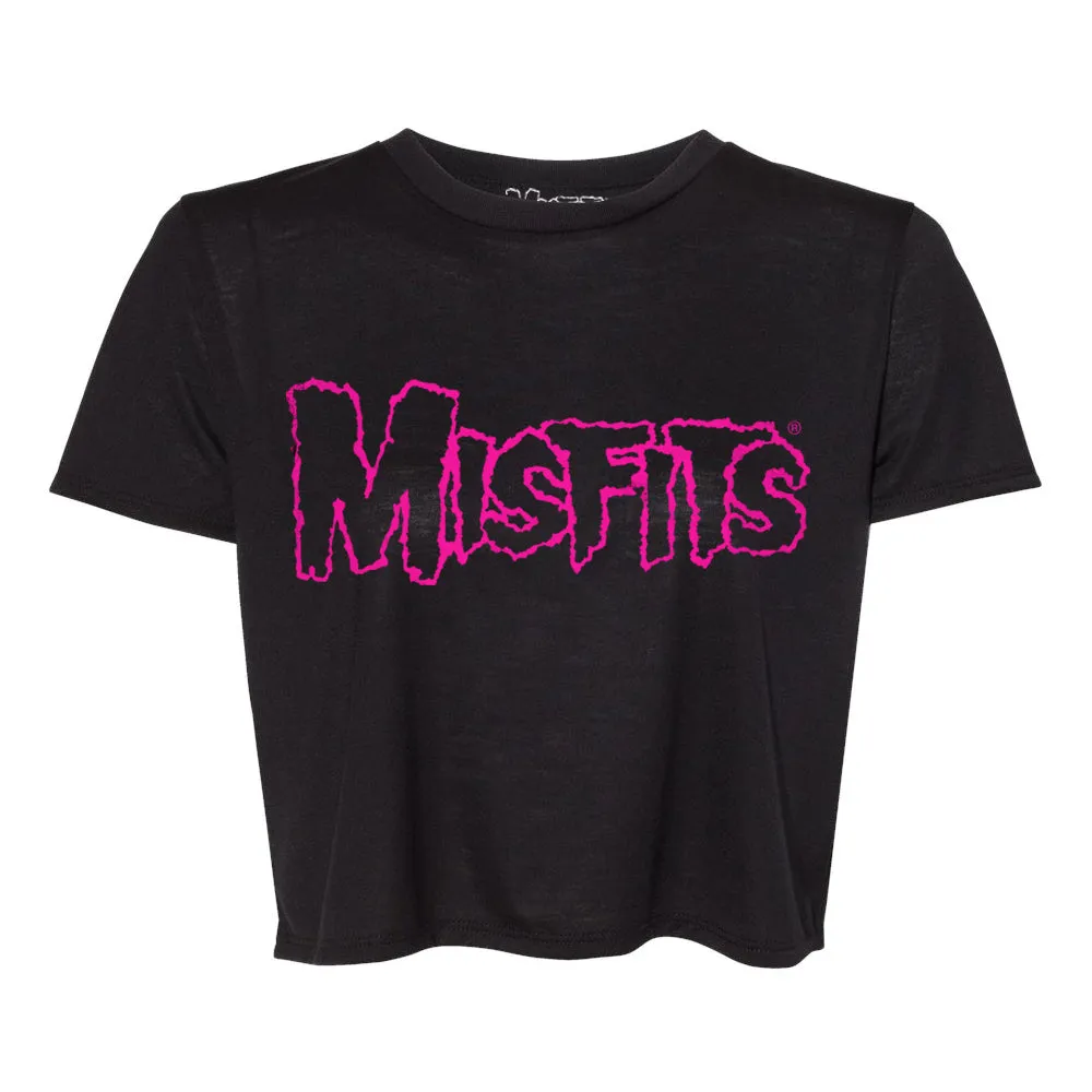 Neon Pink Logo Crop Top