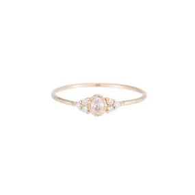 Oval Diamond Cluster Whisper Ring