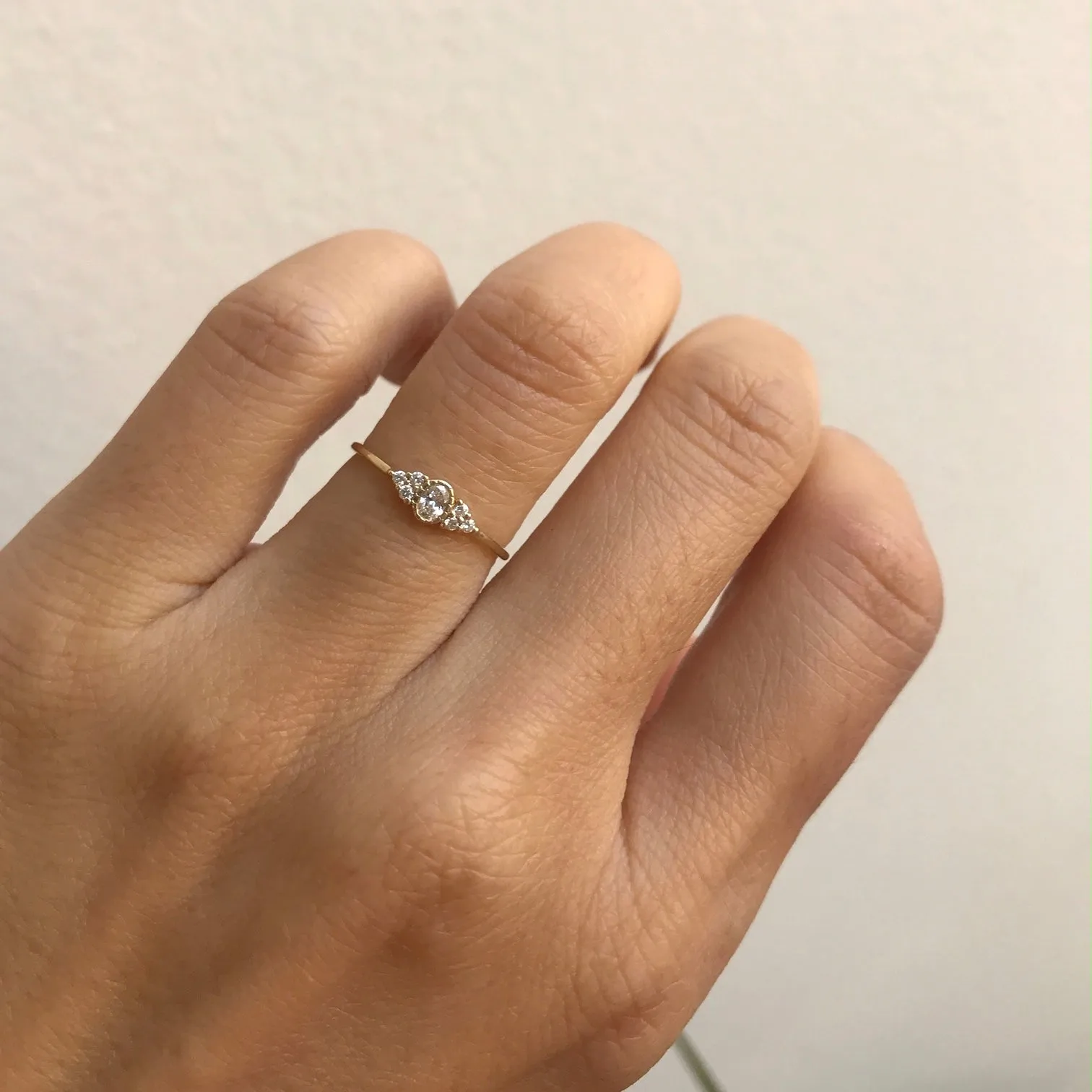 Oval Diamond Cluster Whisper Ring