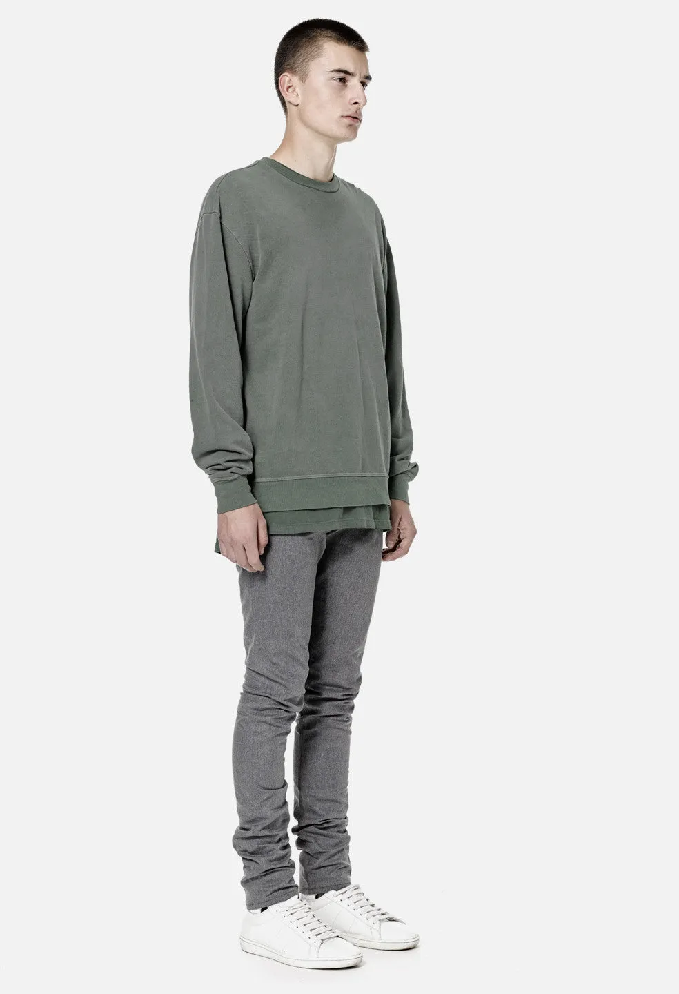 Oversized Crewneck Pullover / Olive