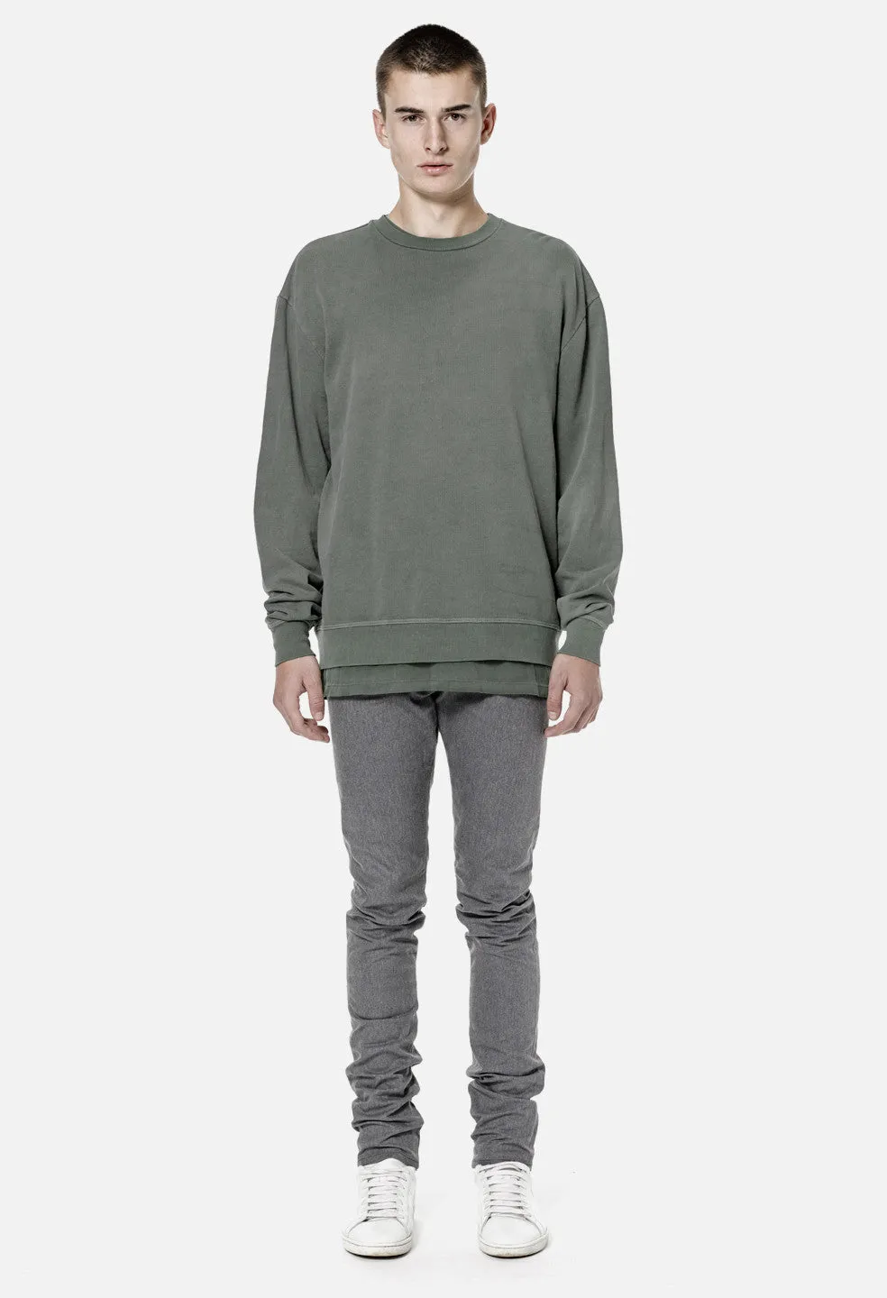 Oversized Crewneck Pullover / Olive