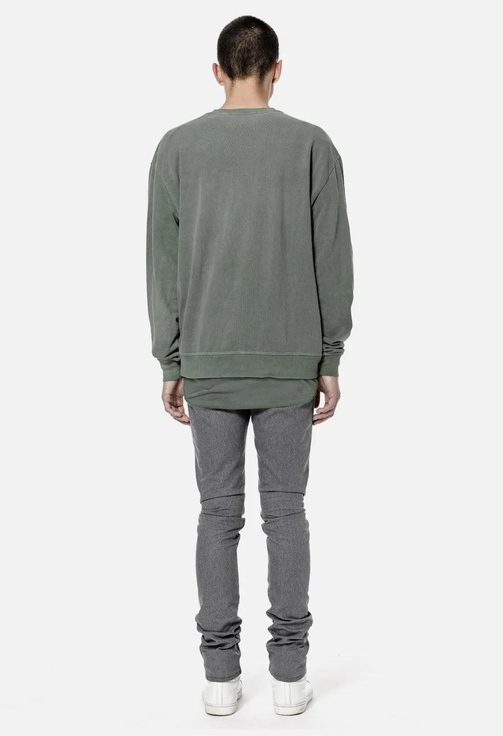 Oversized Crewneck Pullover / Olive