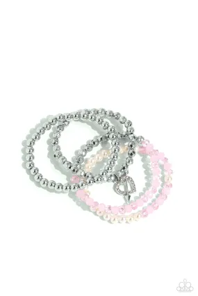 Paparazzi Heart-struck Haute Pink Bracelet