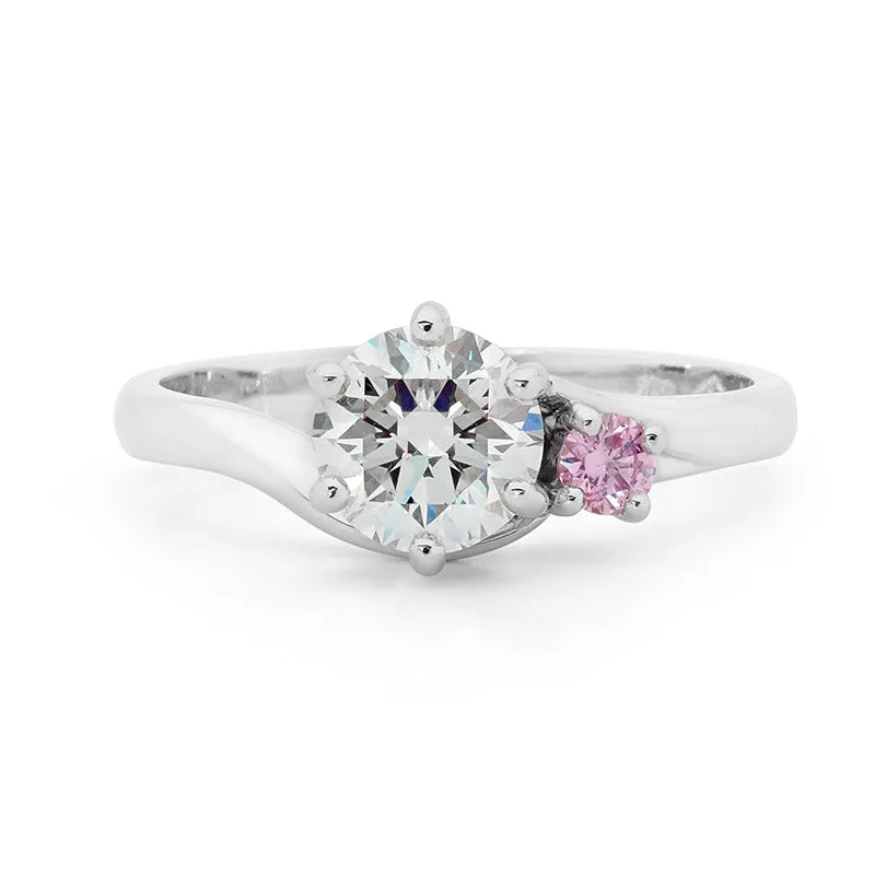 Pink diamond engagement ring