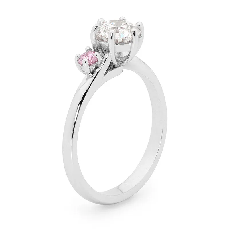 Pink diamond engagement ring