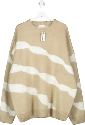 River Island Beige Big & Tall Stone Oversized Fit Striped Jumper BNWT UK 4XL