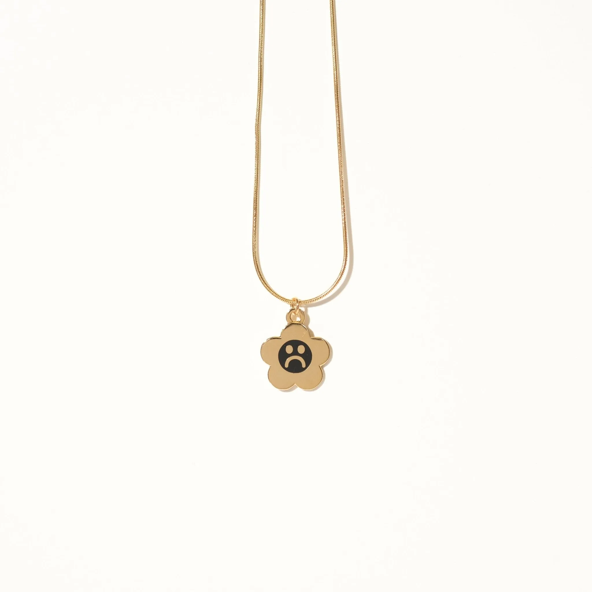 Sad Daisy Charm Necklace