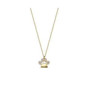 Semi Diamond Paw Necklace