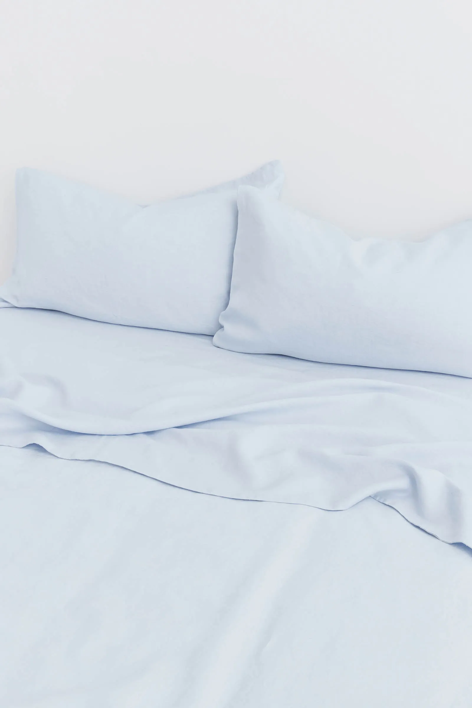 Standard Linen Pillow Cases Blue Haze