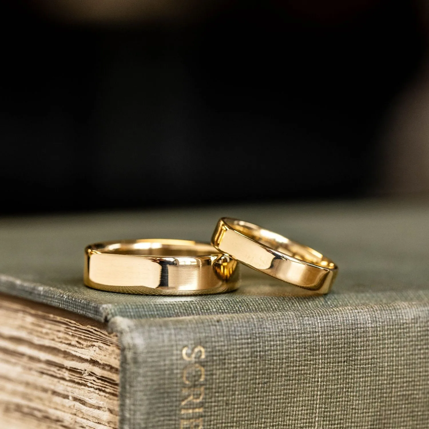 The Architect & Ella - His and Hers Matching Solid Gold Wedding Ring Set