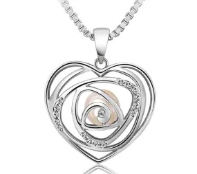 The pearl in a heart necklace