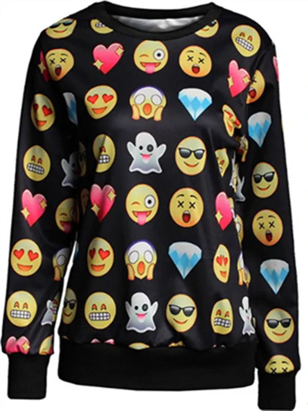 WealFeel Fashion Emoji Long-sleeved Sweatshirt Suit