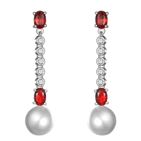 Women's Fashion CZ Bridal Wedding Pearl Earring