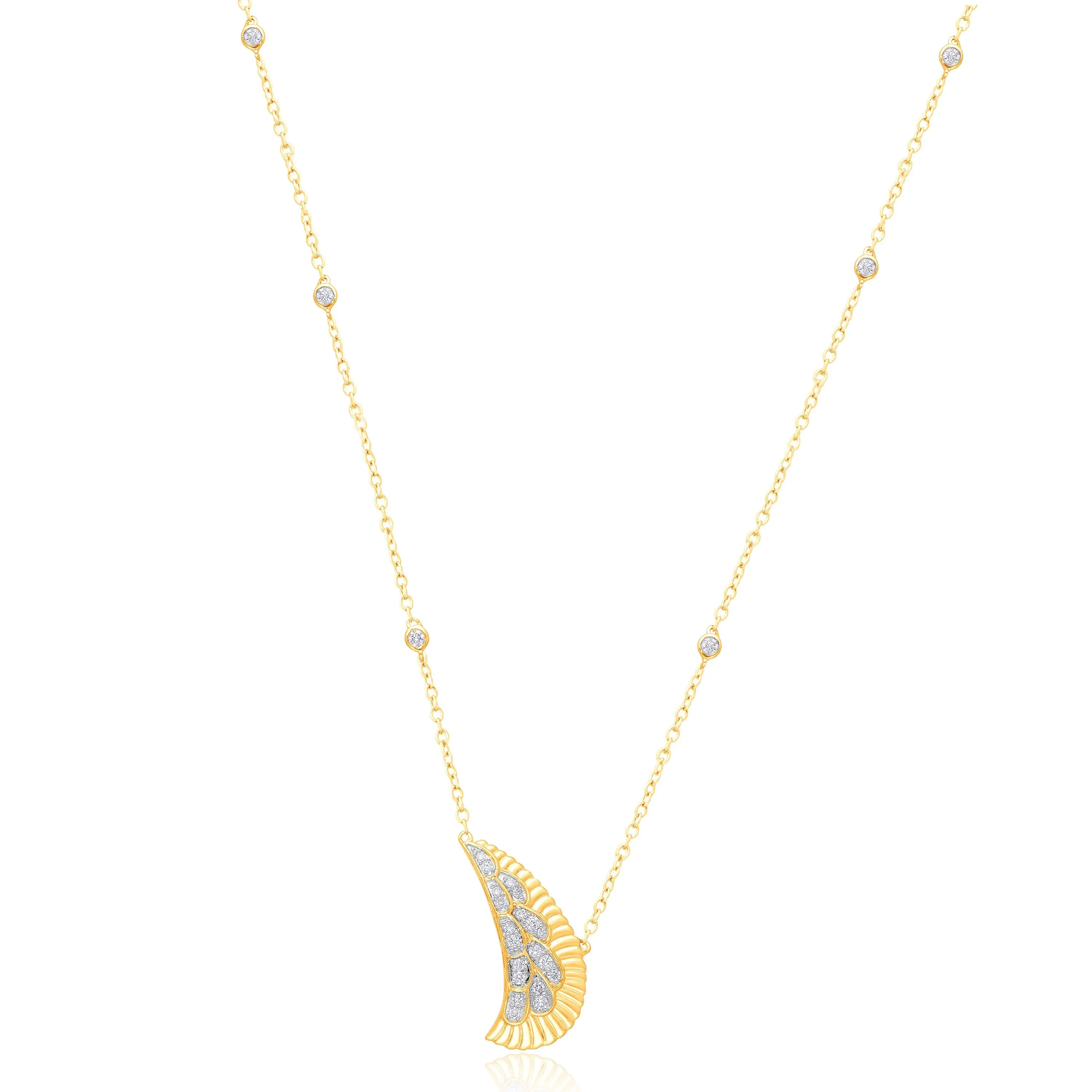 Yellow Gold White Diamond Griffiness Necklace