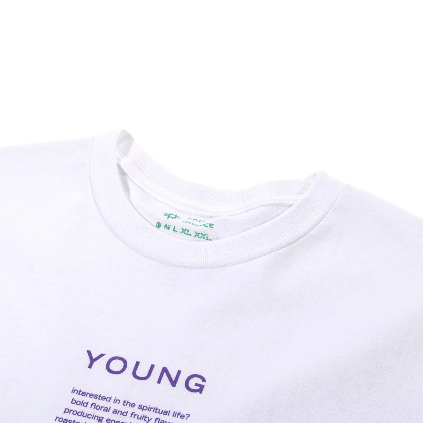 YOUNG COFFEE LABEL TEE WHITE