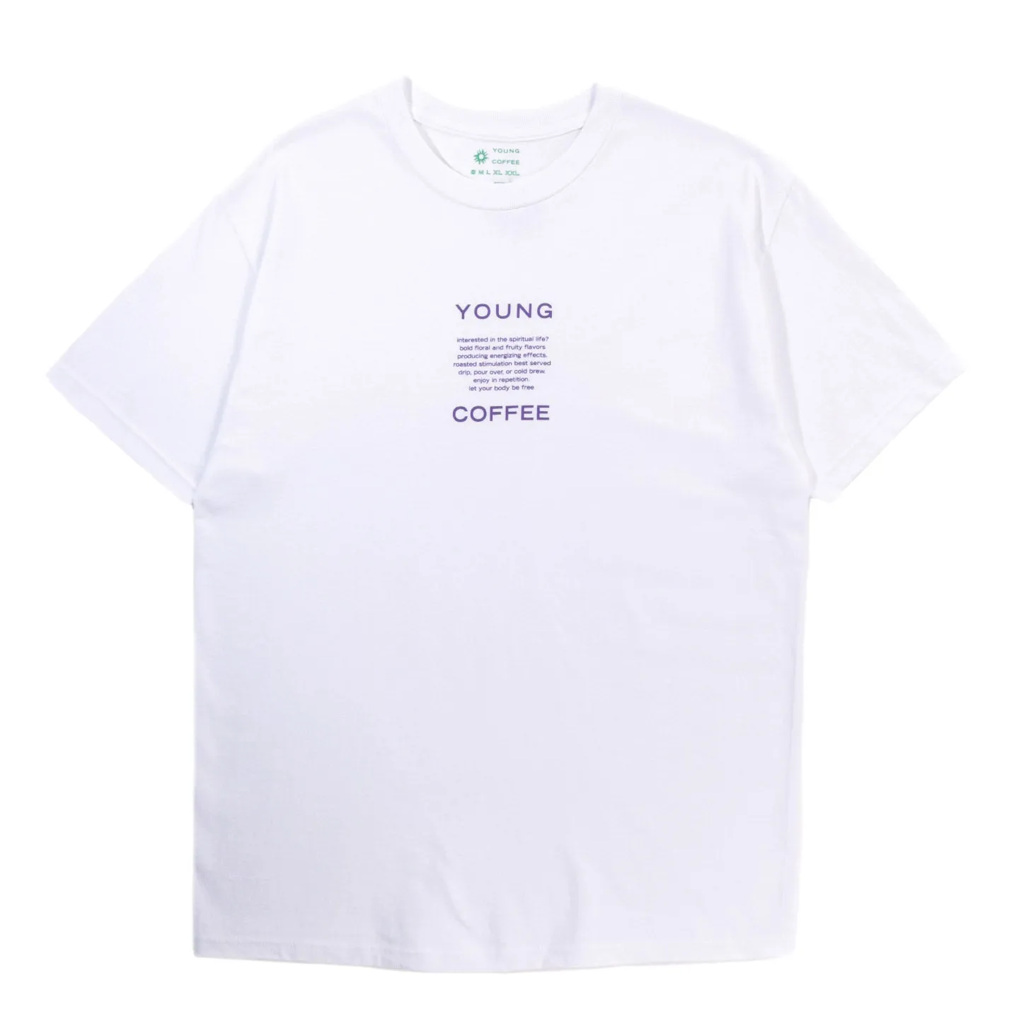 YOUNG COFFEE LABEL TEE WHITE